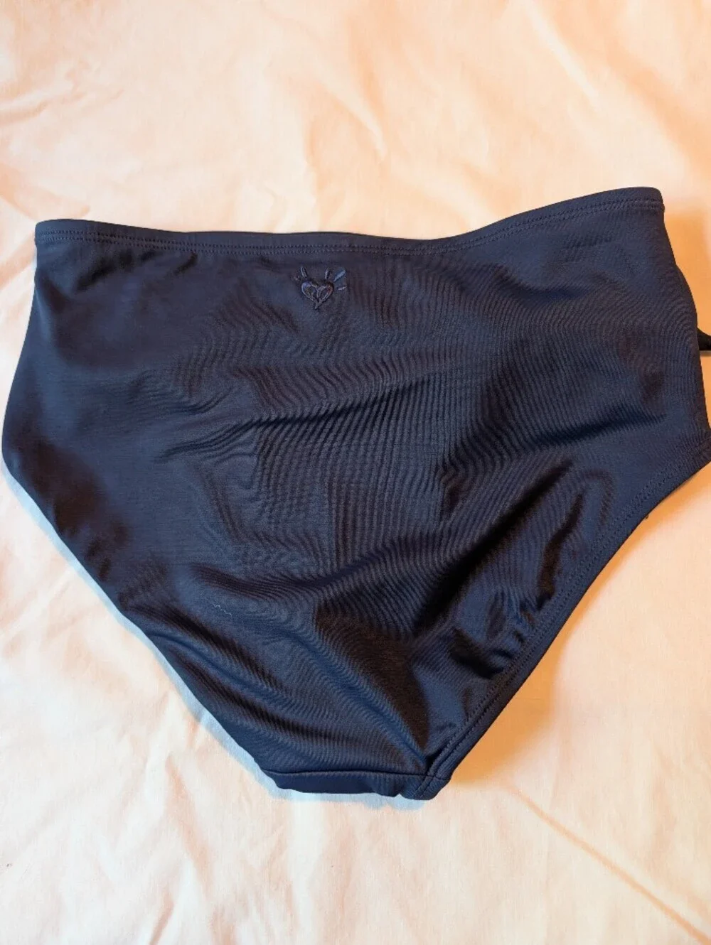 Justice Navy/Gold Foil dot scalloped one shoulder bikini Size 14 NWT